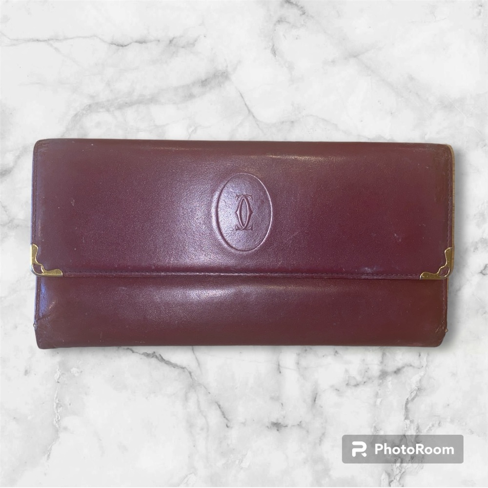 Cartier with COA Kisslock Wallet and Checkbook Pocket